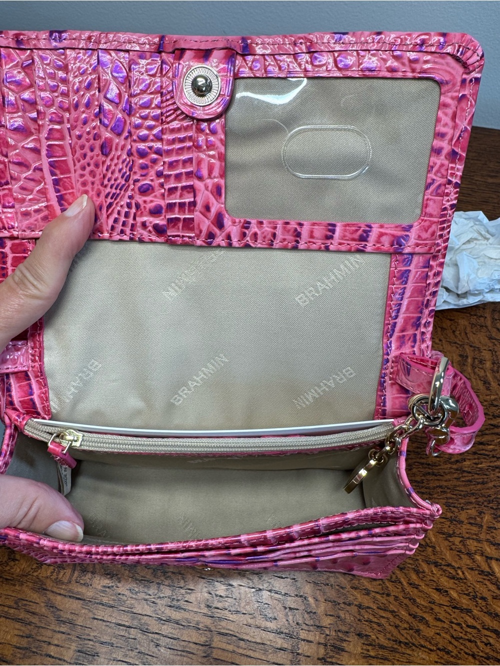 NWT Brahmin Minuette Crossbody in Phlox Pink Melbourne w/Dust Bag - Picture 8 of 11